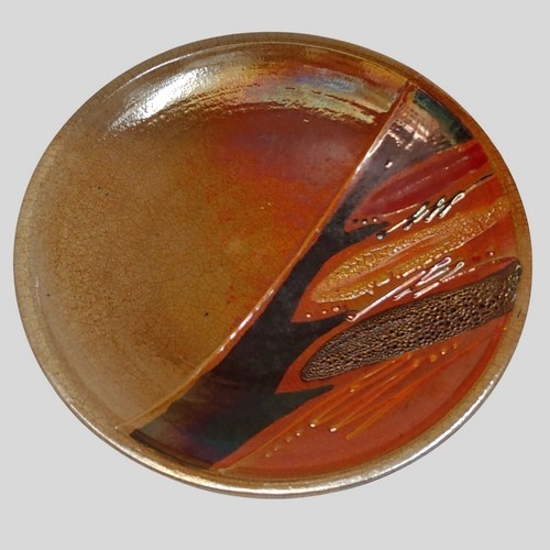 #221101 Raku Platter, Shallow Bowl $95 at Hunter Wolff Gallery